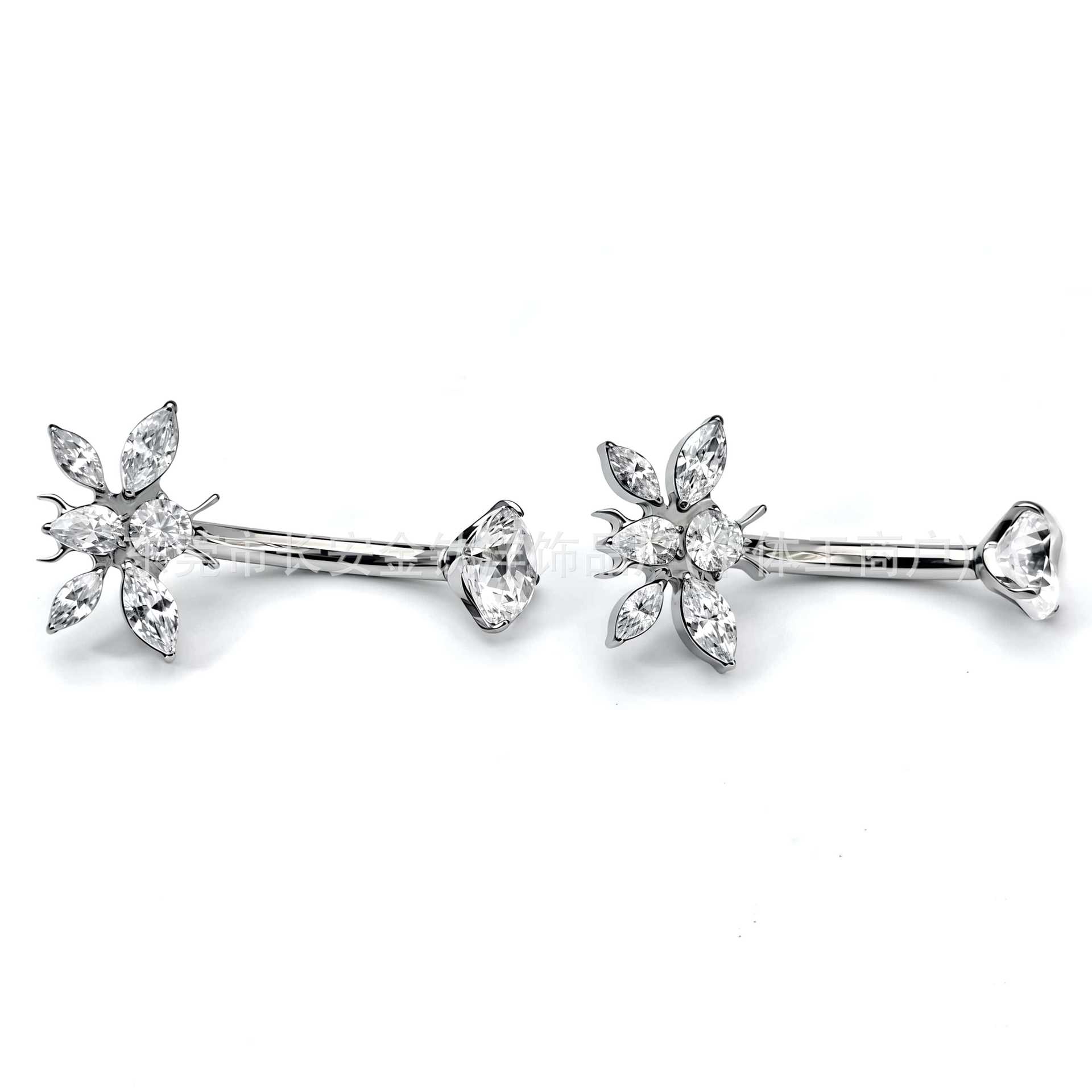 F136 Titanium Internal Thread Bee-Shaped Full Zircon Belly Button Ring G23 Titanium Alloy Body Piercing Jewelry - Image 4