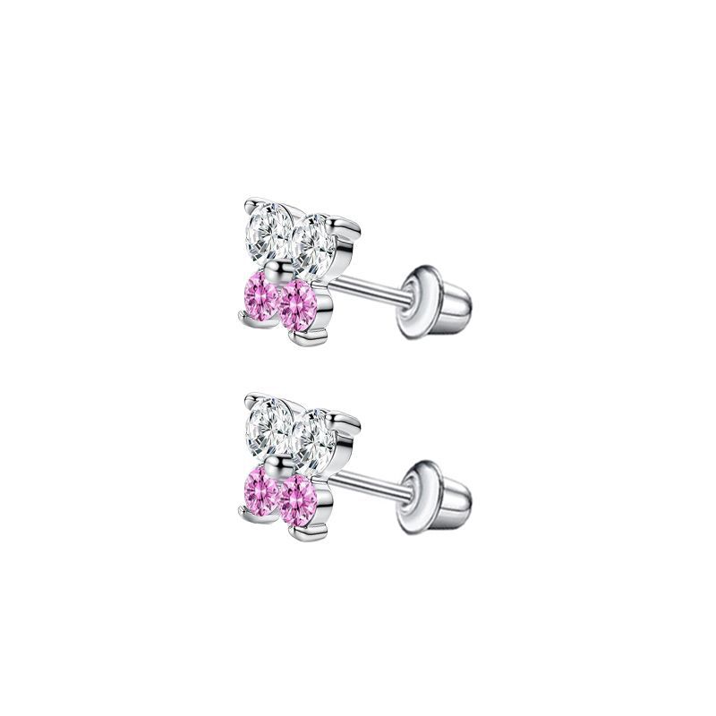Stainless Steel Micro Inlaid Zircon Star Butterfly Ear Bone Nail Thread Fashion Ear Stud Earrings Set - Image 2