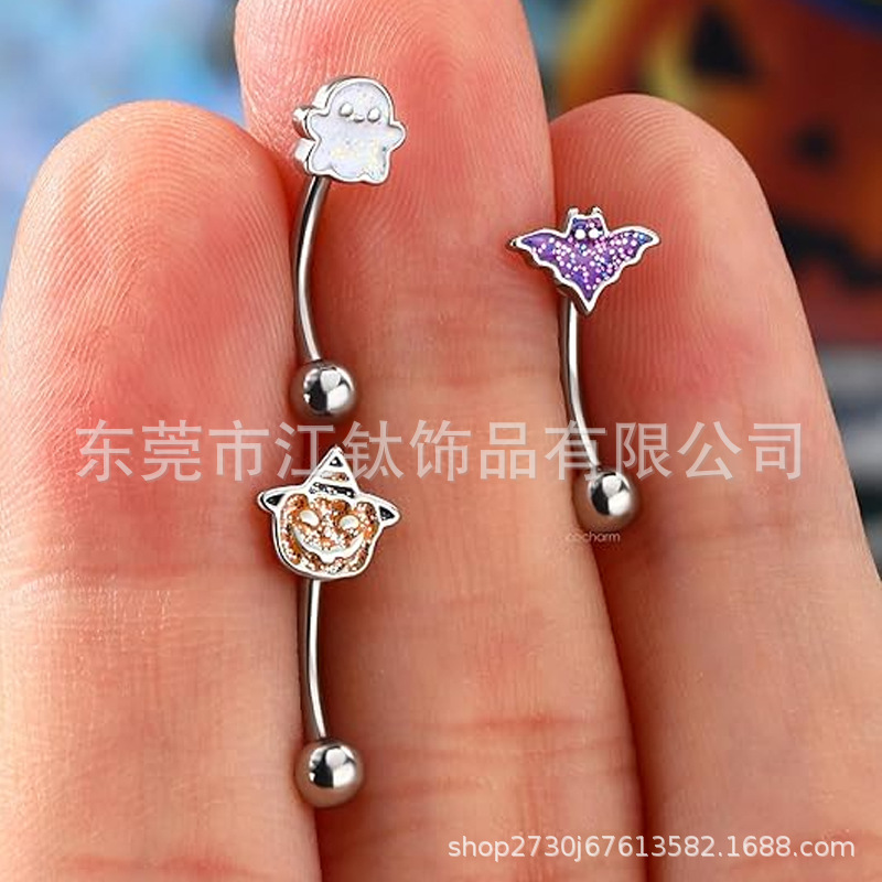 G23 Titanium Alloy Lip Labret Stud Batman Halloween Piercing Jewelry - Image 2