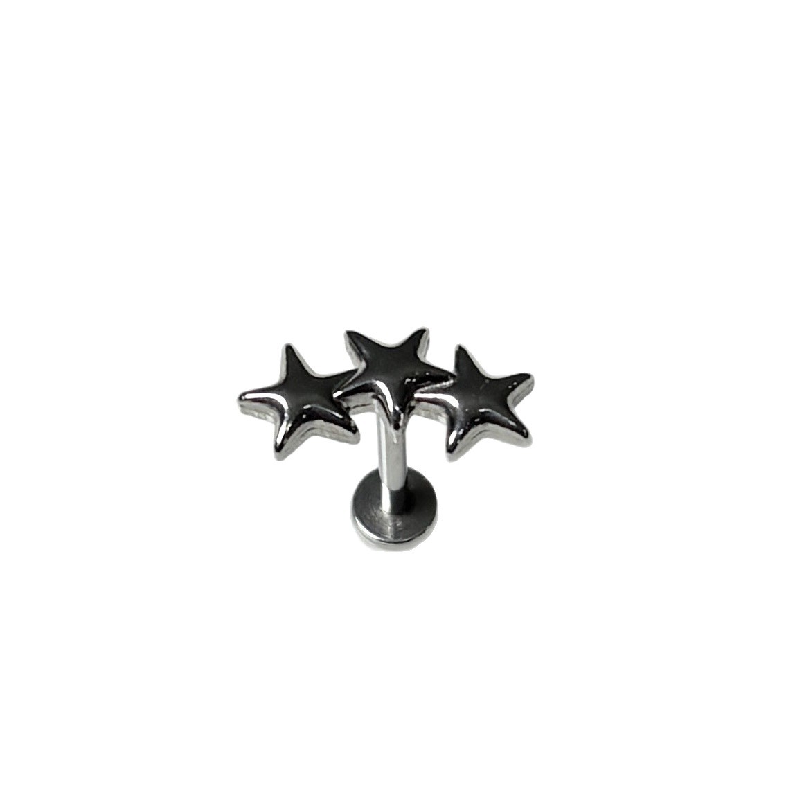 Cross Three Stars Conjoined Lip Nail Steel Titanium Internal Thread Straight Nail Ear Bone Nail Lip Ring Hot Girl Puncture Jewelry Wholesale - Image 5