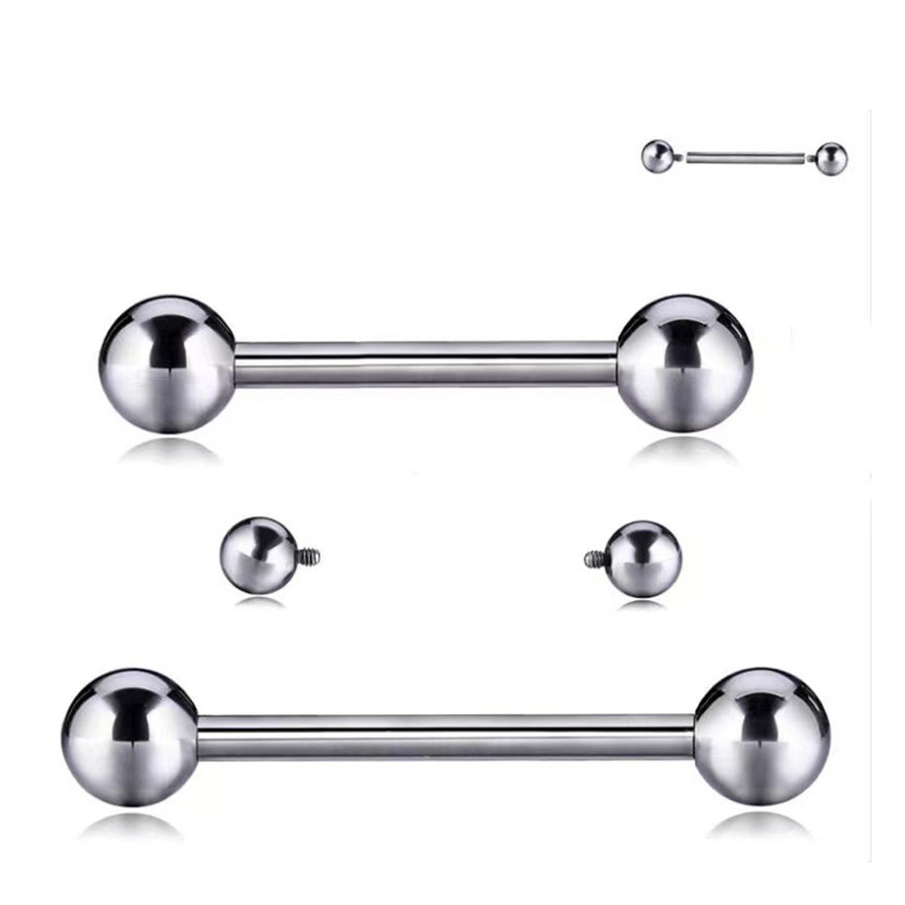 F136 Titanium Straight Bar Tongue Lip Ear Cartilage Piercing Barbell Jewelry 1.6mm 40mm - Image 2