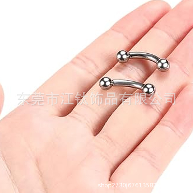 Jiang Ti F136 Titanium Internal Thread 0.8mm C-Shaped Horseshoe Ring Lip Barbell Lip Piercing Jewelry Wholesale G23 Titanium Alloy - Image 3