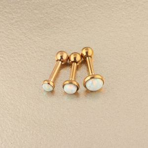 Opal Star Ear Climbing Earring 316L Surgical Steel Cubic Zirconia Cartilage Stud for Women