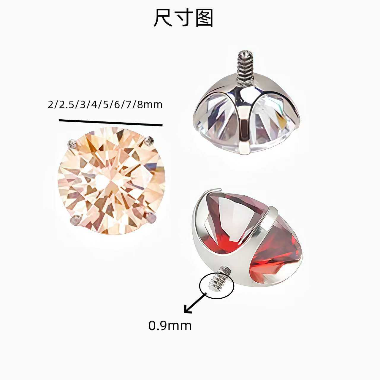 G23 Titanium Alloy 5A Zircon External Thread Claw Head Lip Ear Nose Piercing Jewelry Labret Stud - Image 4