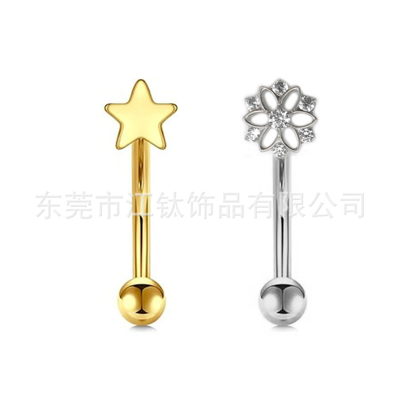 G23 Titanium Rook Piercing Jewelry Animal Moon Star Eyebrow Nail ASTM F136 Titanium Alloy Body Piercing - Image 5