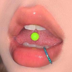 Solid Color Acrylic Tongue Nail Steel Titanium External Thread Tongue Nail Personality Niche Sweet Hot Girl Piercing Jewelry Cross-Border