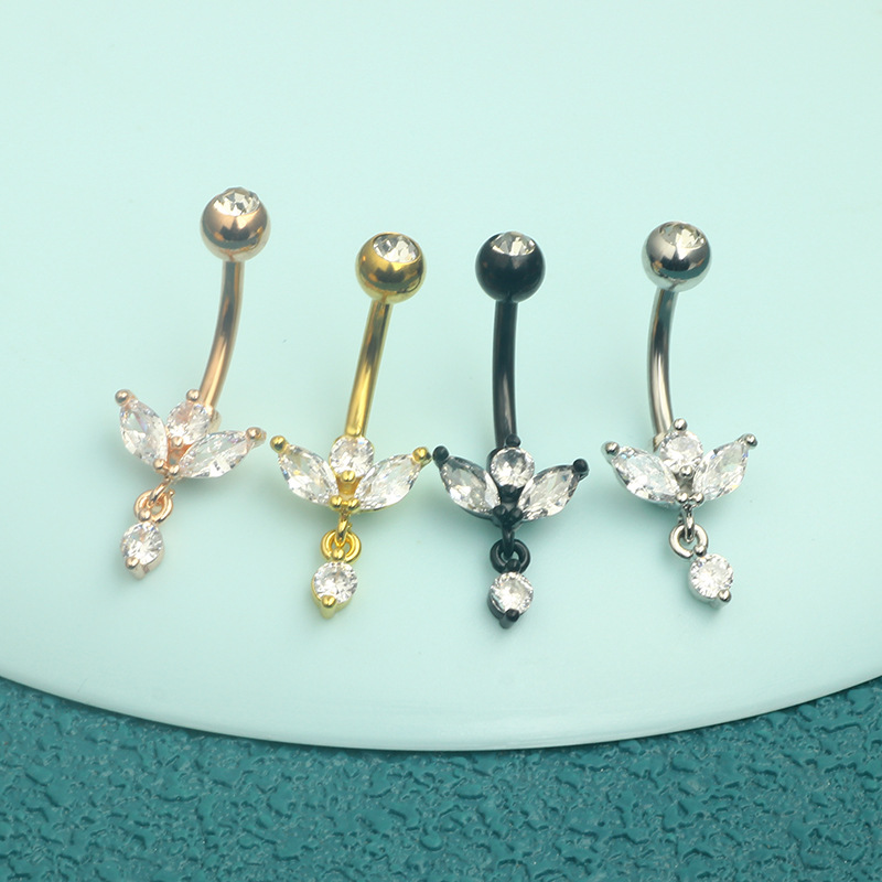 New Hot Sale Crown Zircon Navel Ring Belly Button Piercing Jewelry 4 Colors 316L Surgical Steel - Image 5