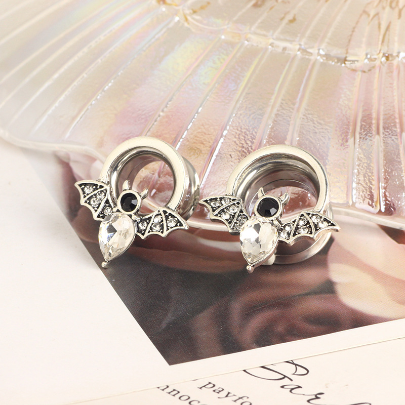 New Stainless Steel Ear Expander Fashion Trendy Men Women Auricle Bat Piercing Earrings - Image 5