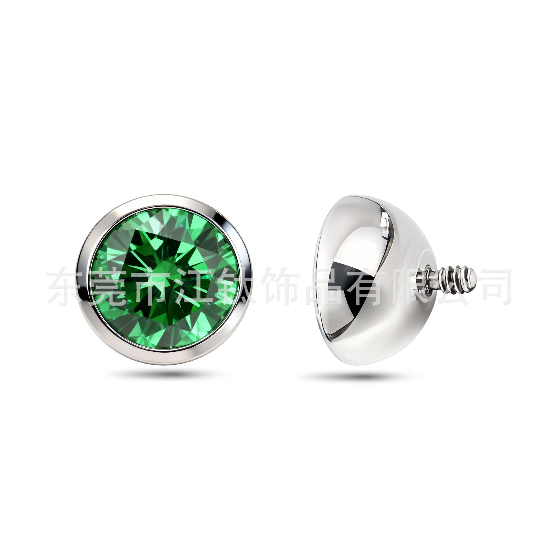G23 Titanium Labret Stud with Zircon Gem - ASTM F136 Titanium Alloy Body Piercing Earring - Image 5