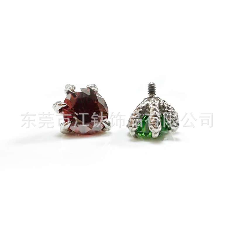Titanium Dragon Claw Ear Nail - Five Claw Zircon G23 ASTM F136 Ear Piercing Jewelry Stud for Cartilage Ear Bone Lip - Image 4