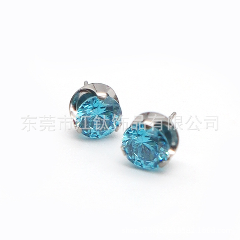F136 Titanium Lip Nail Pin 5A Zircon Hollow Three-Claw Ear Stud Cross-border G23 Titanium Alloy Body Piercing Jewelry - Image 5