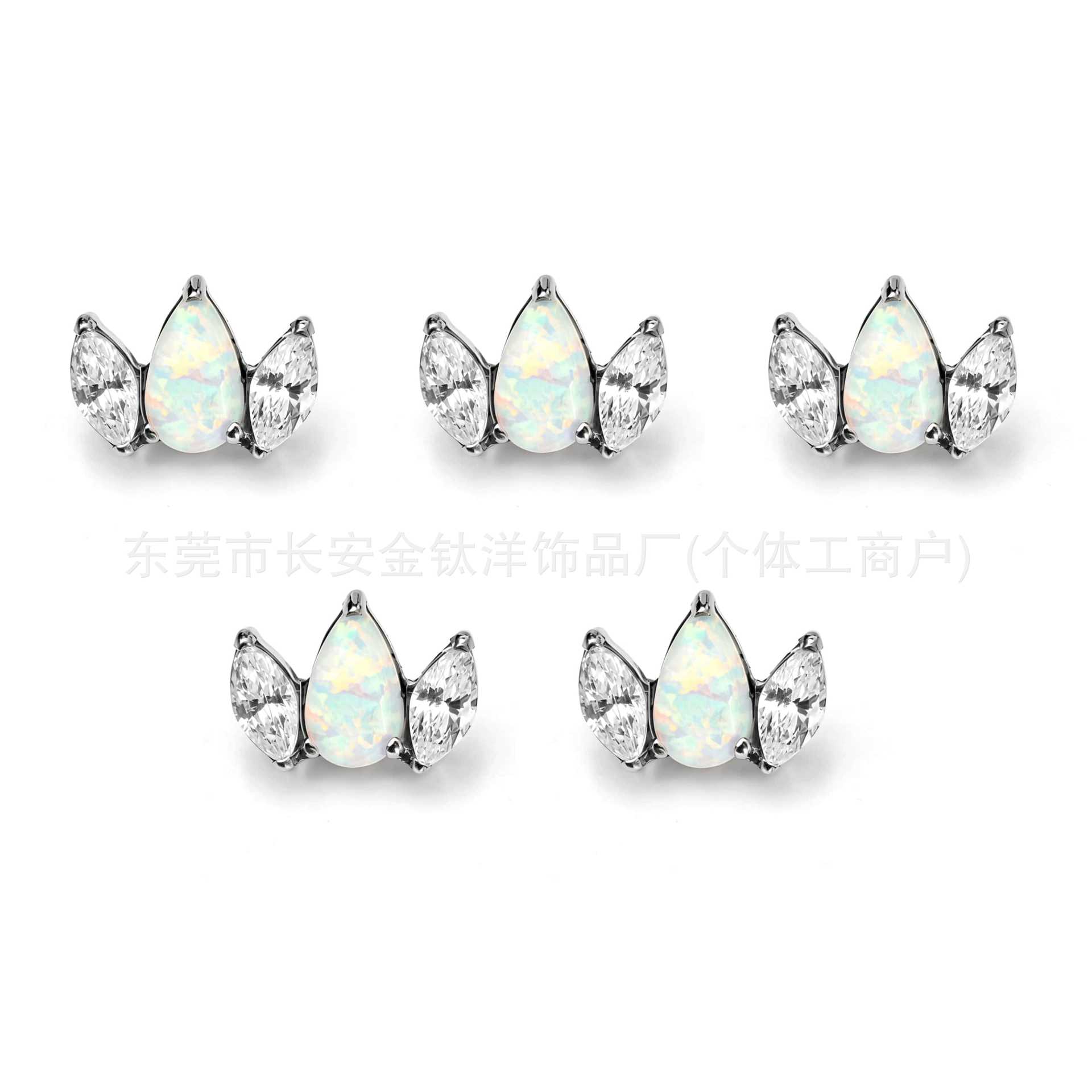F136 Titanium Water Drop Australian Zircon Lip Piercing Ear Bone Stud G23 Alloy Body Jewelry - Image 5