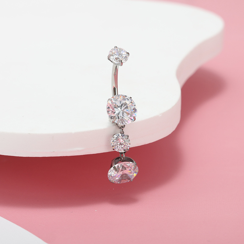 G23 Titanium Navel Ring 14g Water Drop CZ Belly Button Ring Body Piercing Jewelry - Image 4