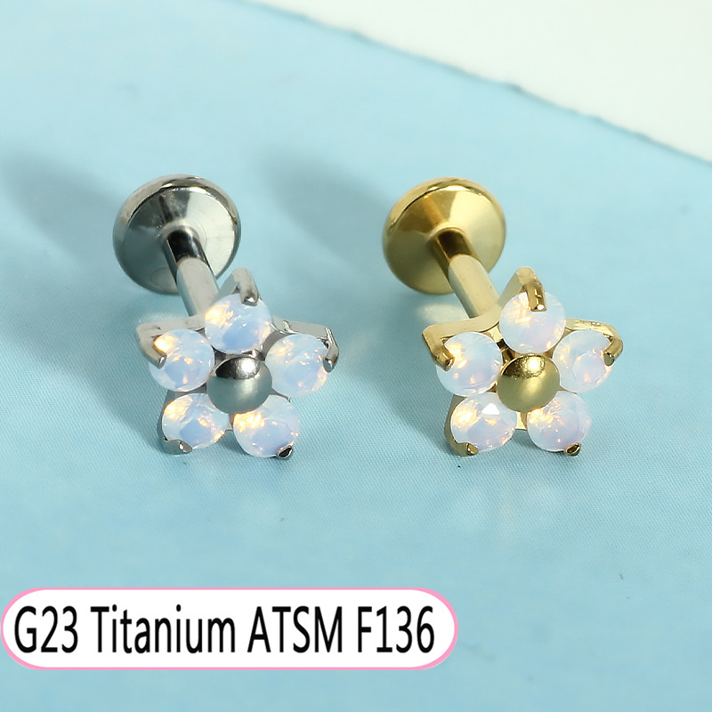Hot Selling Titanium Alloy Star Zircon Tongue Lip Nail Jewelry for Women Light Luxury Piercing - Image 2