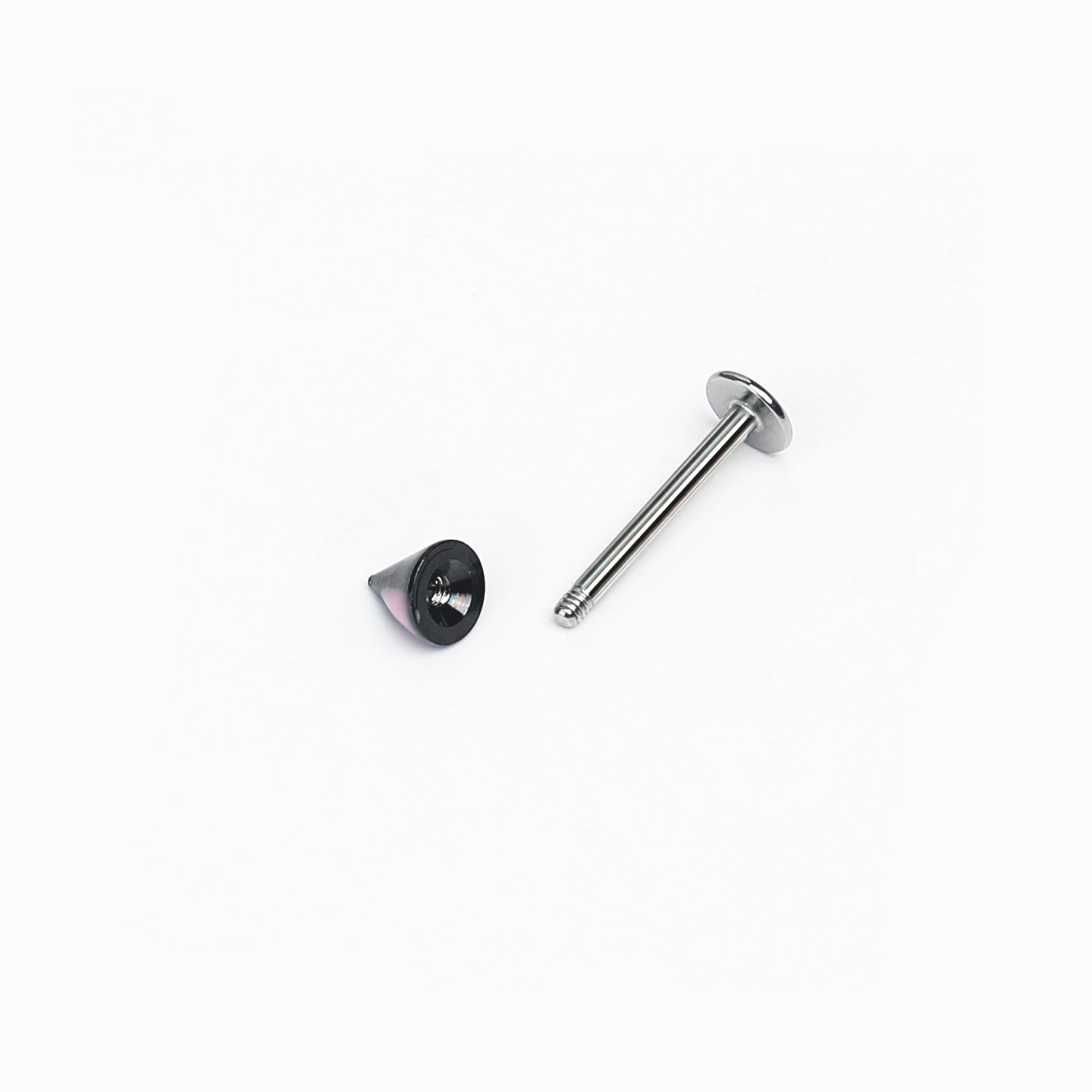 Black Gradient Cat Ear Lip Studs Spicy Girl Sweet Cool 316L Surgical Steel Externally Threaded Lip Piercing Jewelry Export - Image 5