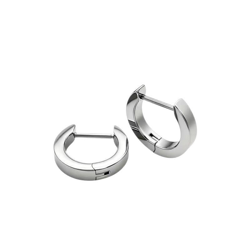 F136 Titanium Alloy D-Shaped Earrings Unisex Simple Plain Hoop Ear Studs Piercing Jewelry Ear Hole Care Ear Bone Studs - Image 5