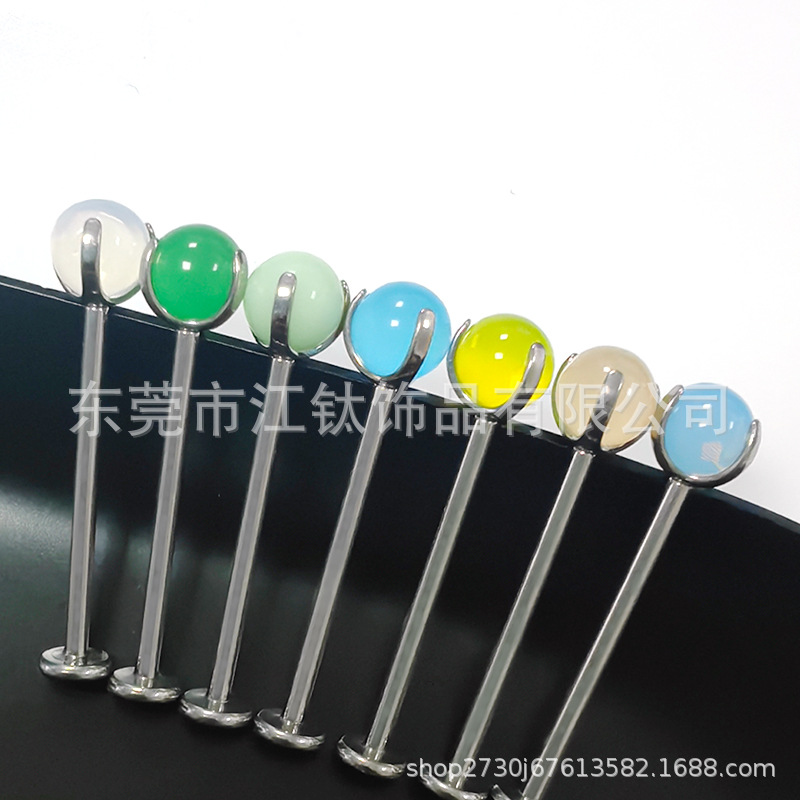 JT650 G23 Titanium Alloy Tongue Barbell 0.9x5mm Protein Ball Lip Piercing Jewelry - Image 2