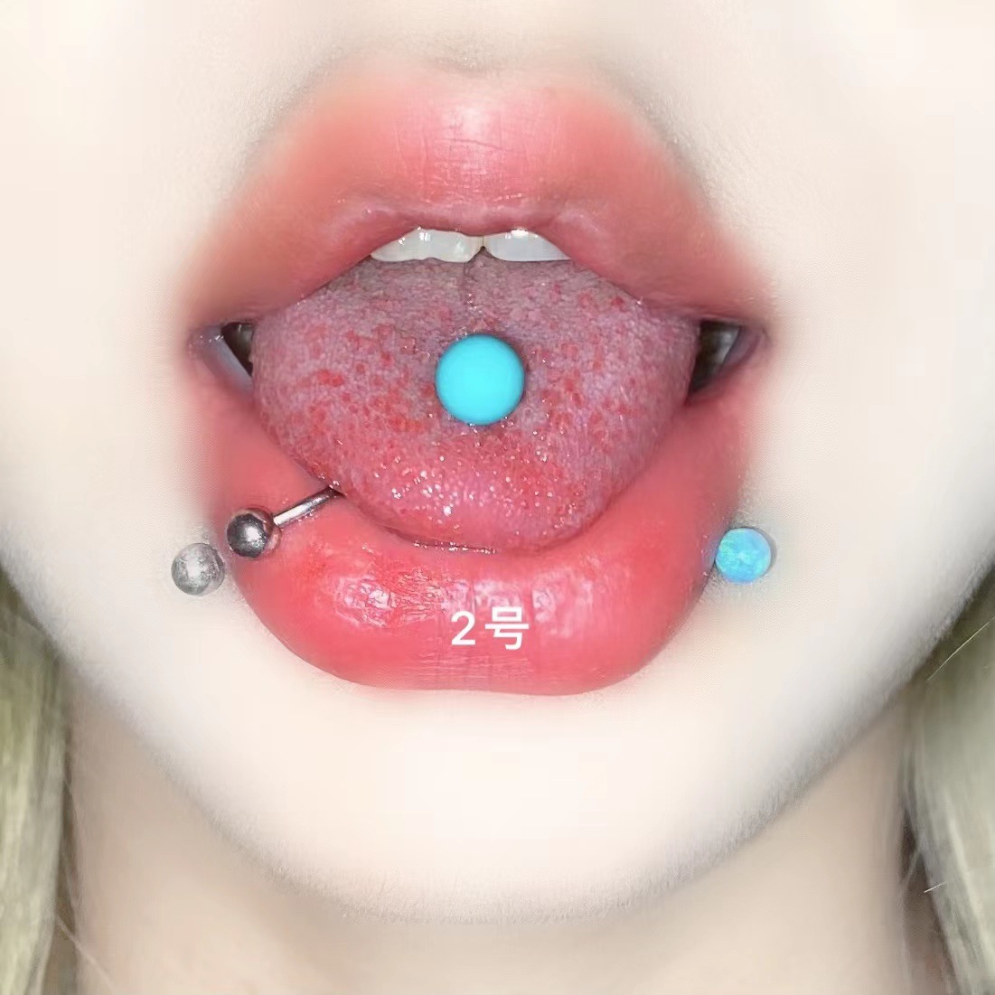 Hot Girl Acrylic Tongue Ring Niche Ins Tongue Piercing Jewelry 12mm Bar Length Stainless Steel Wholesale - Image 2