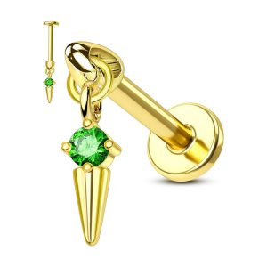 Custom Flower-Shaped Water Drop Zircon Earrings Ear Bone Studs 16g Stainless Steel Piercing Jewelry