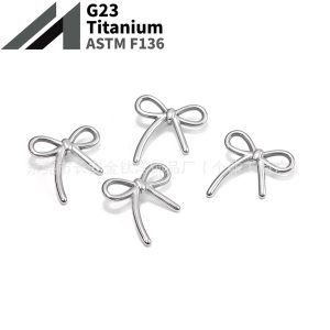 F136 Titanium Internally Threaded Bowknot Ear Studs - Cartilage Earrings for Helix Tragus Conch Daith