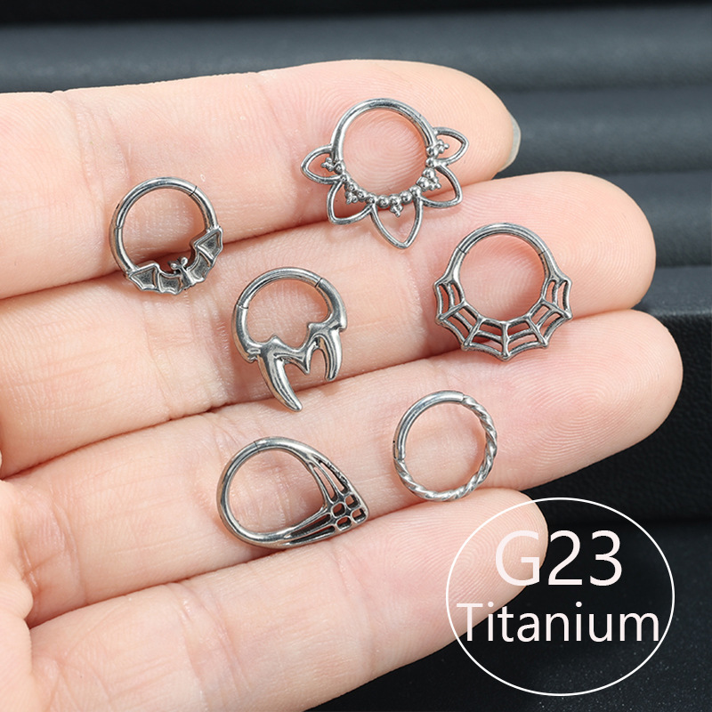 1 Piece G23 Titanium Spider Snake Moon Versatile Irregular-Shaped Nose Ring Lip Ring Body Piercing Jewelry Wholesale - Image 3