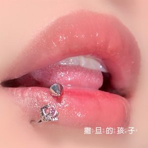 Red Dragon Claw Horseshoe Lip Ring External Thread 316L Surgical Steel Lip Piercing Jewelry 12mm Ring 1.2mm Thick Sweet Cool Style