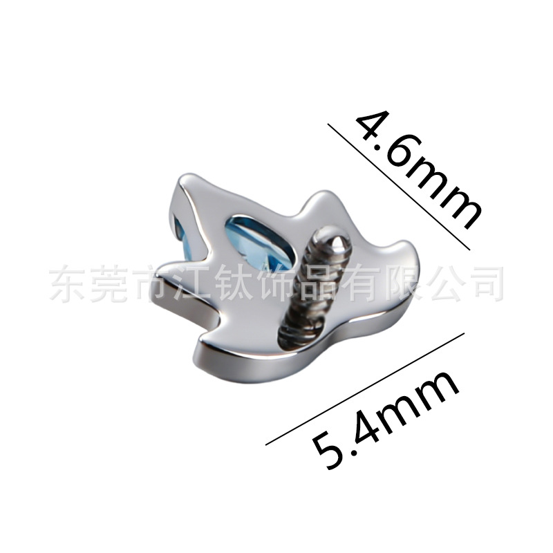 G23 Titanium Alloy Lotus Bud Zircon Body Piercing Ear Jewelry - 1.2mmx10mm Cartilage Stud - Image 2