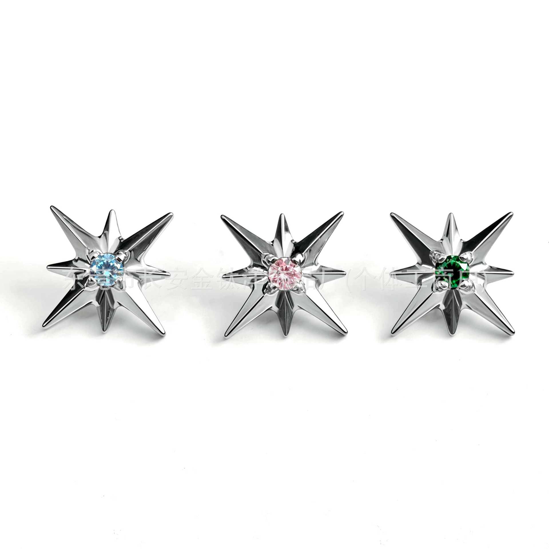 G23 Titanium Polaris Sea Urchin Six-Pointed Star Lip Stud Ear Stud Cartilage Stud Body Piercing Jewelry - Image 3