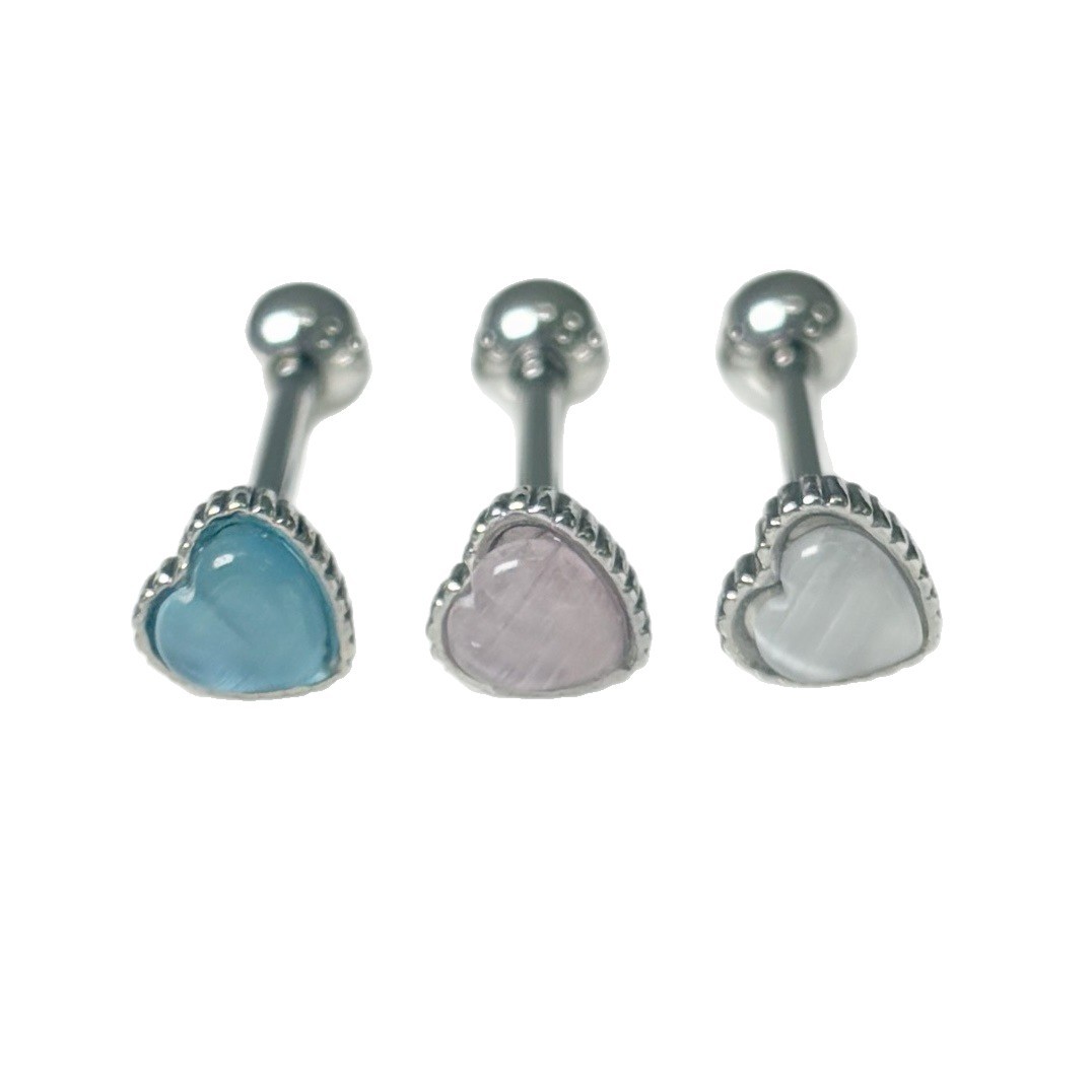 Love Cat Eye Stone Tongue Stud Steel Titanium External Thread Polarized Tongue Ring Niche Hot Girl Piercing Jewelry Wholesale - Image 5