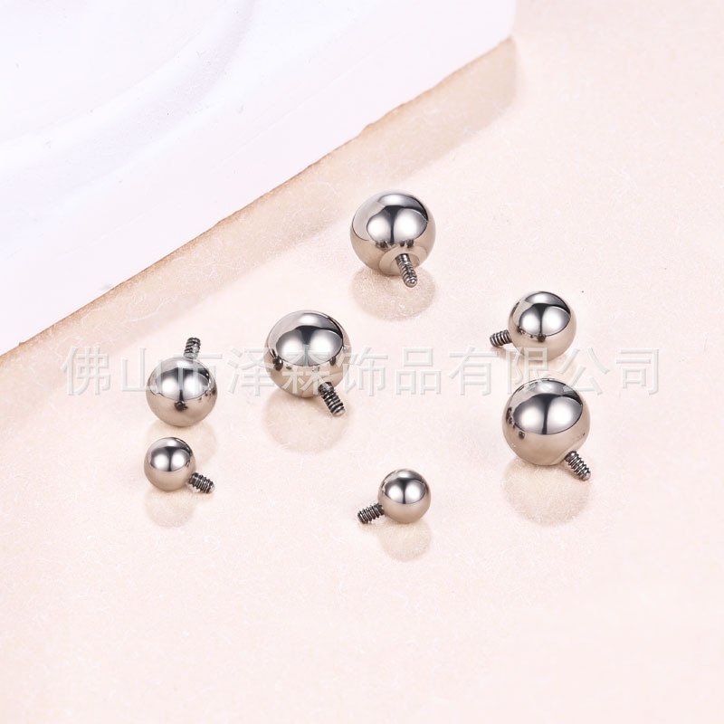 F136 Titanium Alloy External Thread Ball G23 Titanium Ear Cartilage Stud with Internal Thread Post Basic Accessories - Image 4