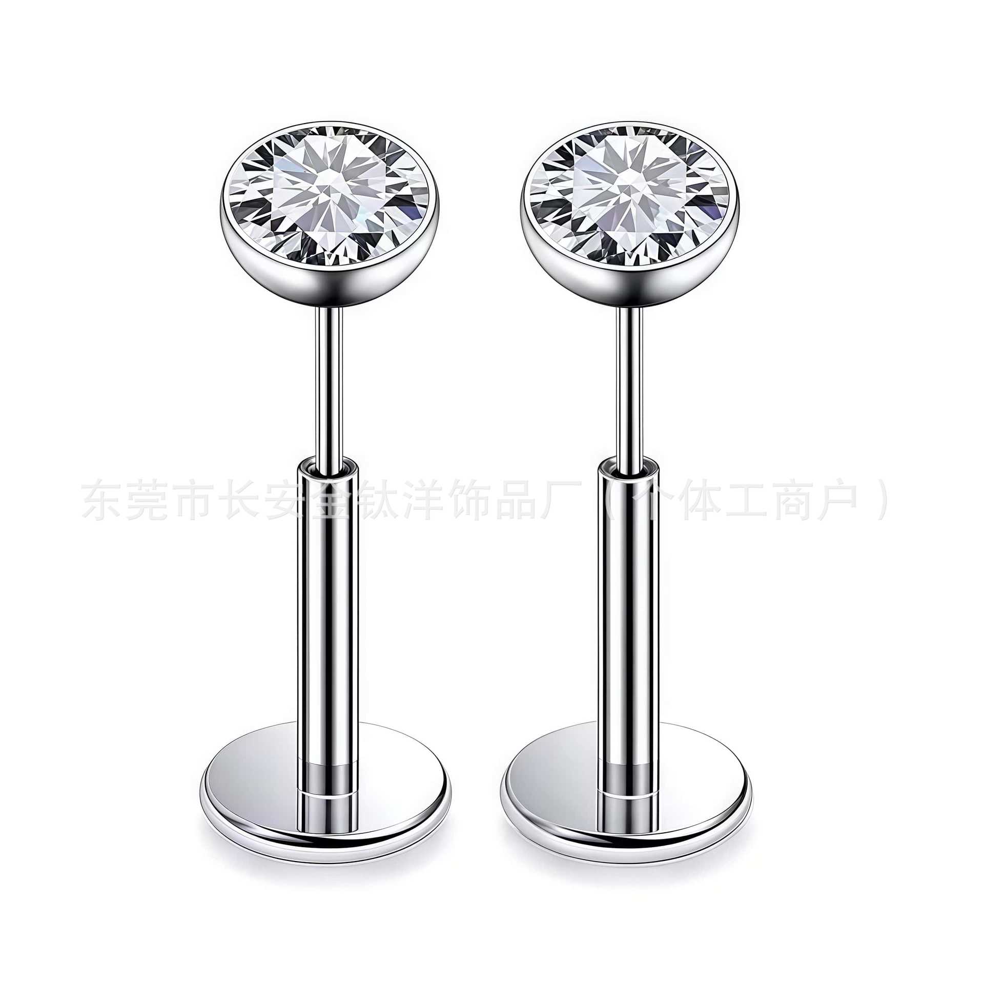 F136 Titanium Inlaid Screw Curved Lip Nail Nose Nail Ear Bone Nail G23 Titanium Alloy Piercing Jewelry - Image 2