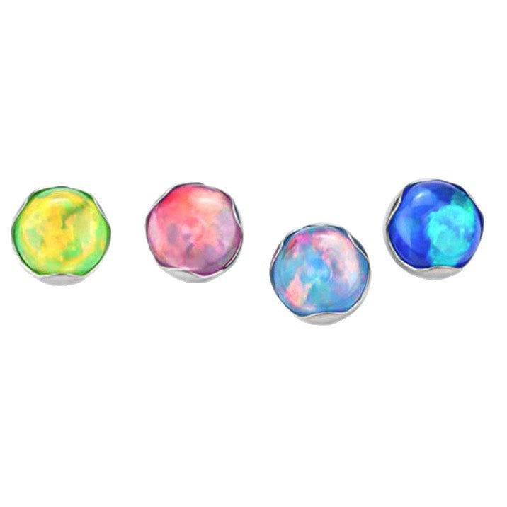 G23 Titanium External Thread Lip Stud Opal Eyebrow Stud Nose Stud Ear Bone Stud Body Piercing Jewelry - Image 5
