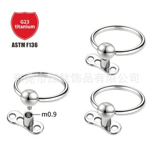 G23 Titanium ASTM F136 Skin Anchor Round Ball Piercing Jewelry - Ear Cartilage Stud Helix Tragus