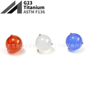 F136 Titanium Inner Thread Three-Claw Agate Ball Labret Stud Tongue Nail Lip Nail Ear Cartilage Piercing Jewelry