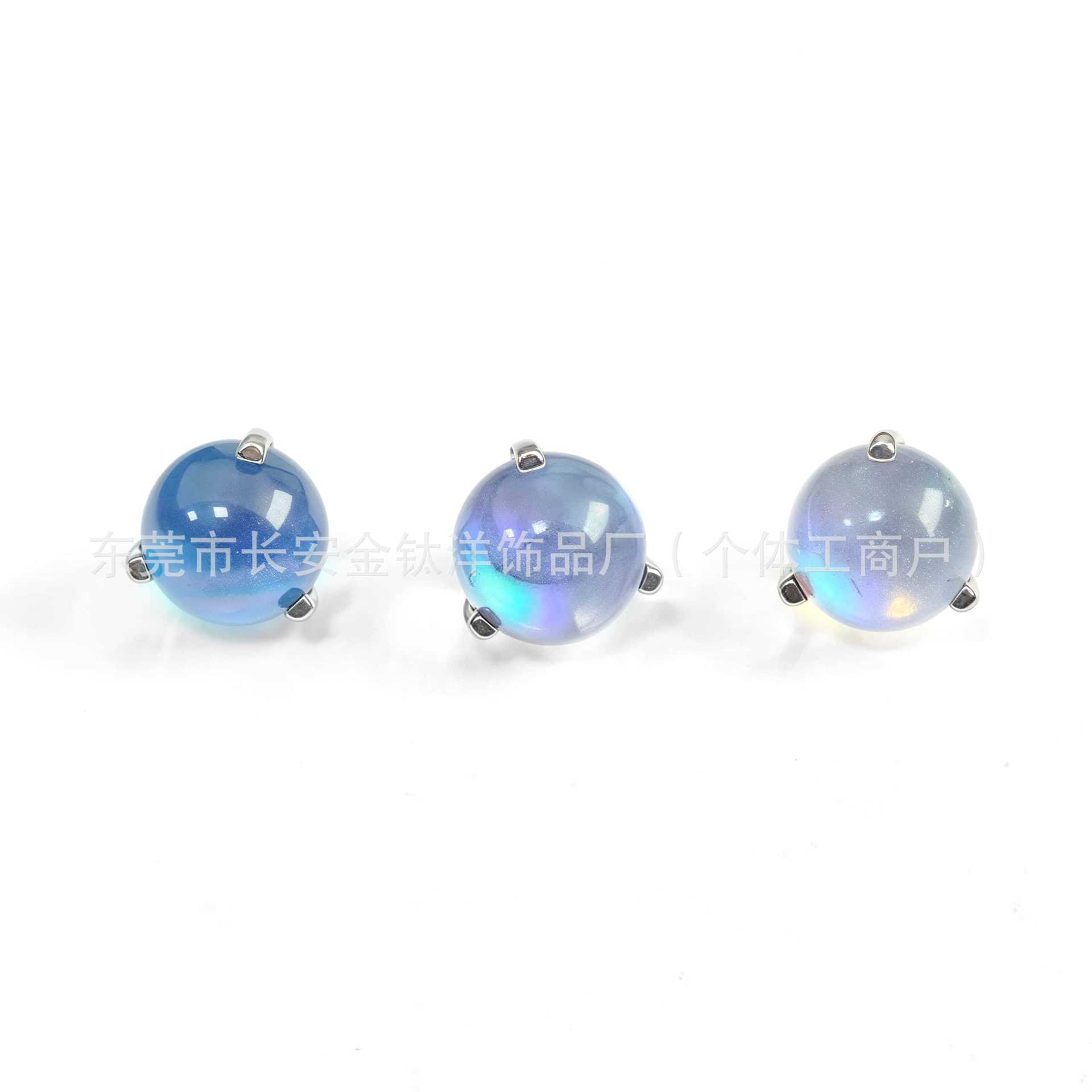 F136 Titanium Three-Claw Round Ball Coated Colorful Transfer Beads Lip Nails Tongue Nails Earrings - Image 3