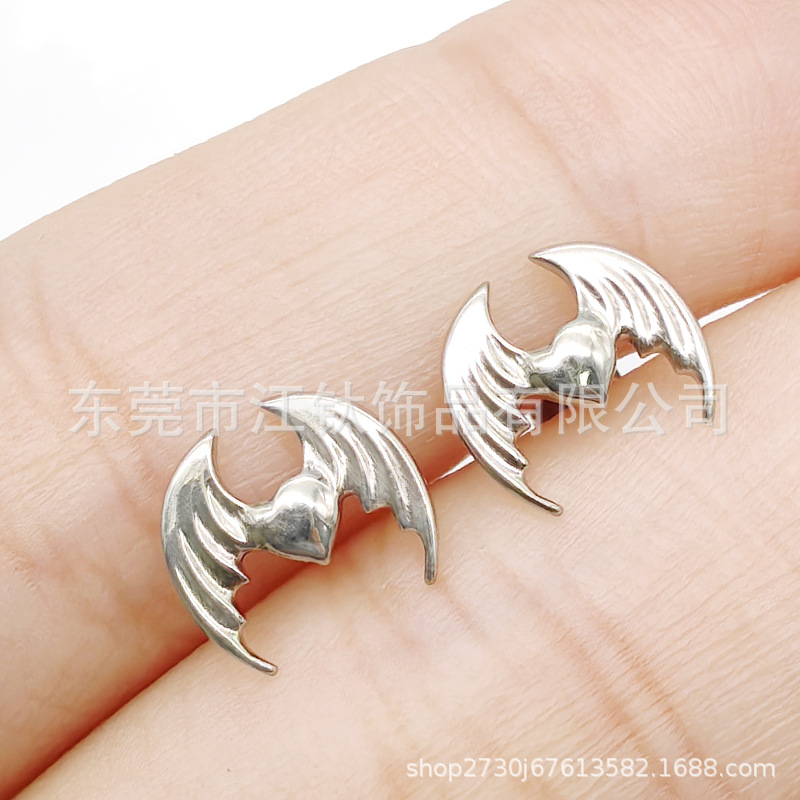 G23 Titanium Heart Ear Bone Nail - Gold N2 1.2x10mm Polished Cartilage Stud - Image 2