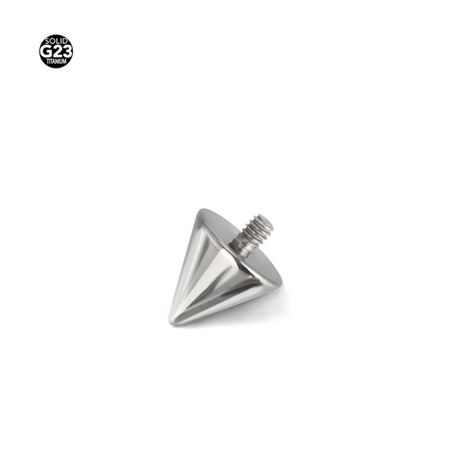 F136 Titanium Pointed Cone Lip Labret Stud Threaded Eyebrow Nail Devil Nail G23 Titanium Alloy Externally Threaded Body Piercing Jewelry - Image 4