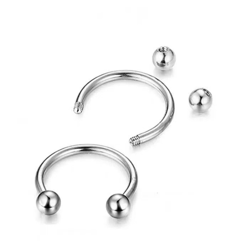 G23 Titanium Externally Threaded Pointed Cone Ball Horseshoe Nose Ring Earring Body Piercing Jewelry - Image 5
