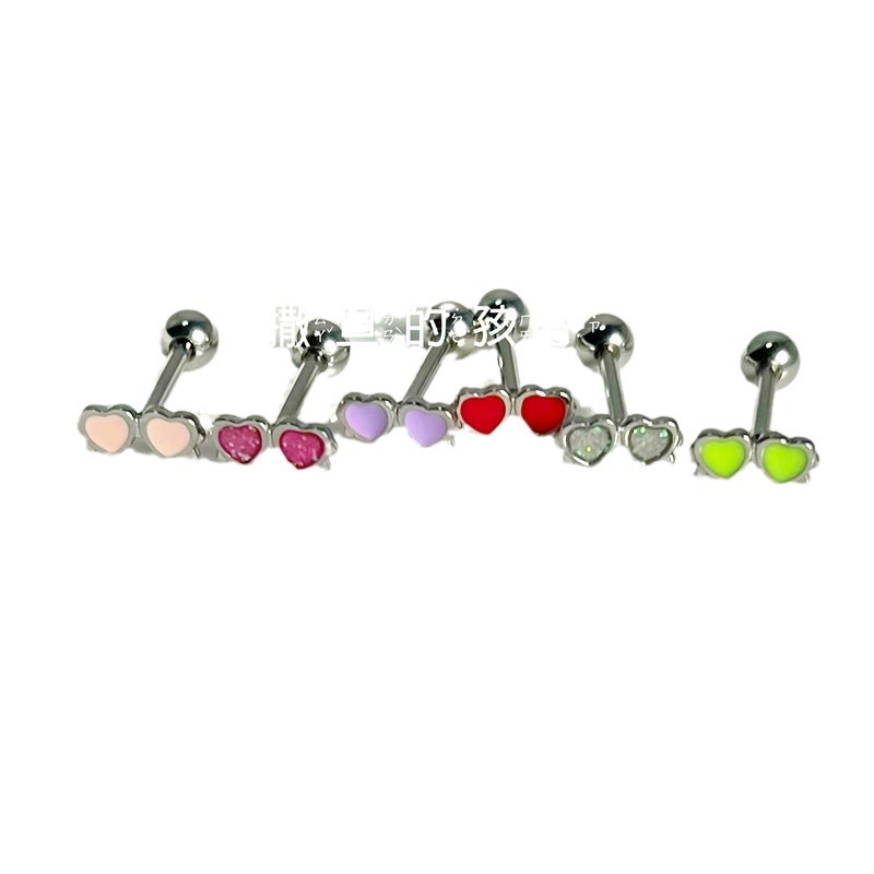 Red Heart Tongue Barbell 12mm 16G External Thread Titanium Steel Tongue Ring Tongue Piercing Jewelry - Image 5