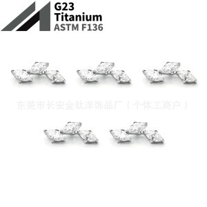 F136 Titanium Triple Rhombus Zircon Lip Piercing Nose Stud Ear Cartilage Stud Ear Bone Stud G23 Titanium Alloy Body Piercing Jewelry