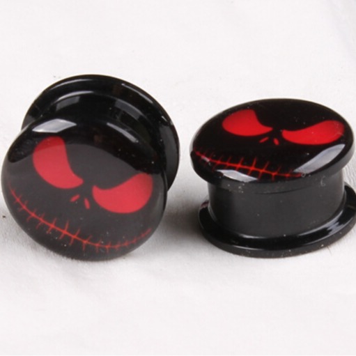Red Ghost Eye Logo Oil Drop Acrylic Ear Expander - 16mm Ear Plug for Stretched Piercing Jewelry - Image 4