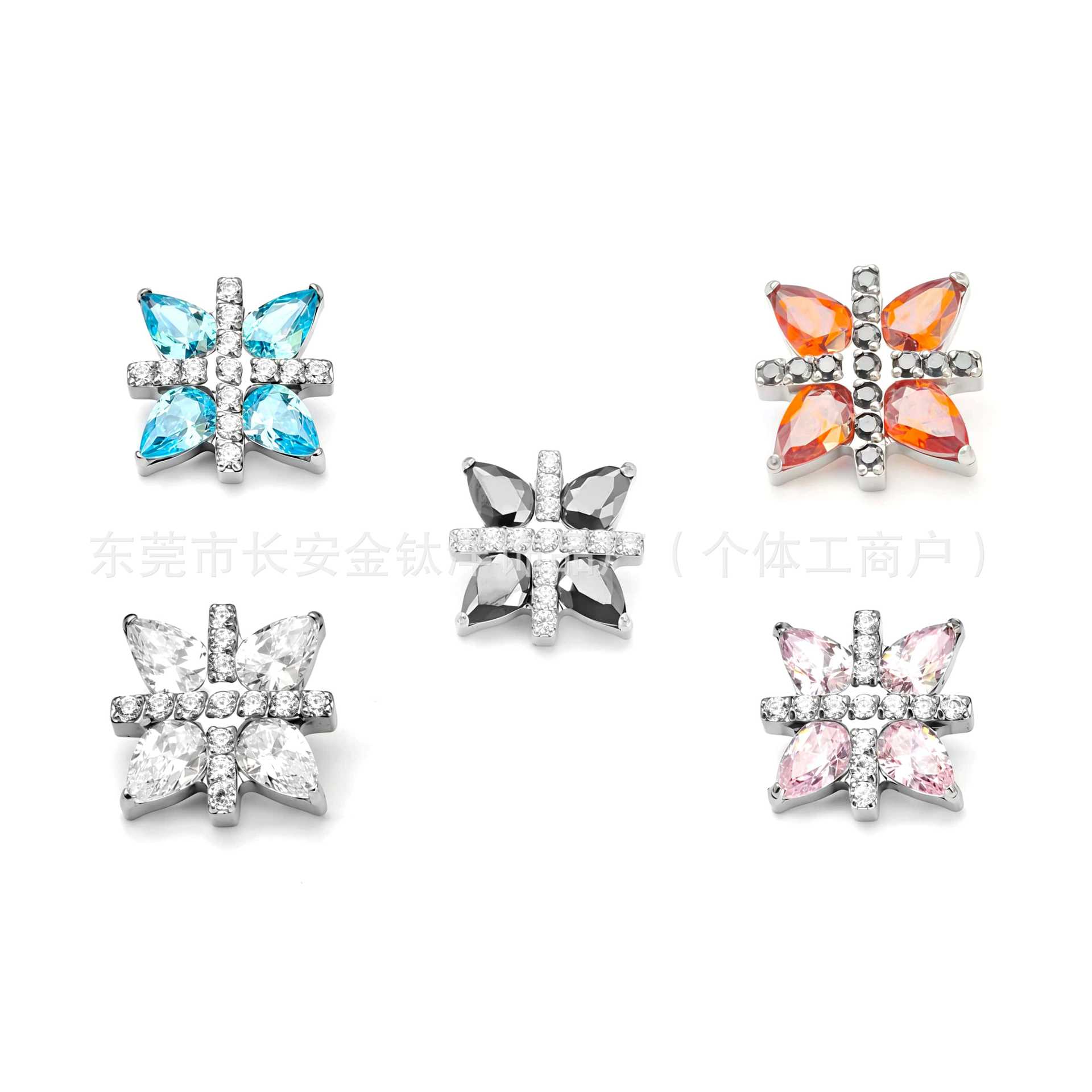 F136 Titanium Cross Eight-Pointed Star Water Drop Zircon Lip Stud Ear Stud Cartilage Ear Bone Piercing Jewelry - Image 5