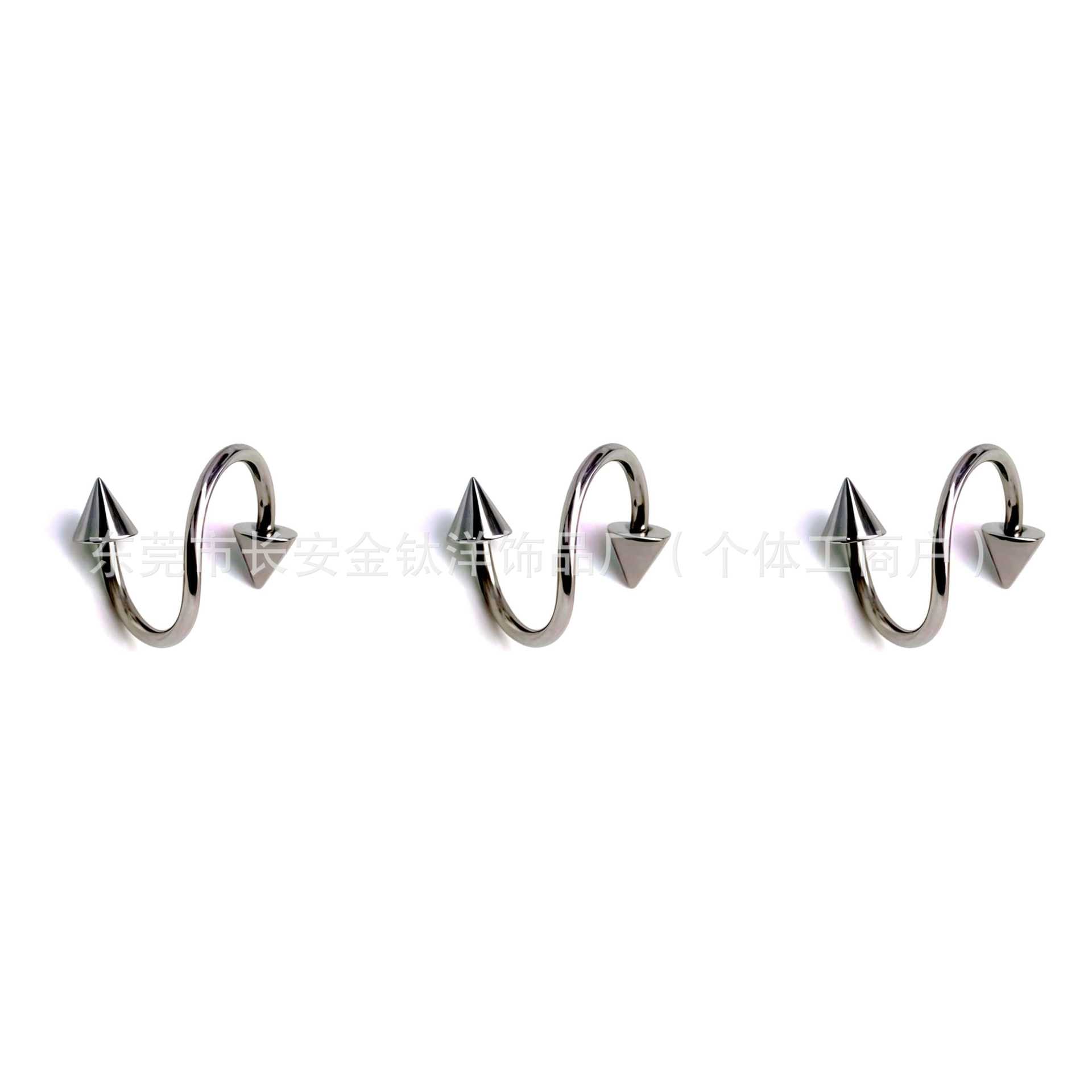 F136 Titanium External Thread S-Shaped Nose Stud Round Ball Tip Lip Stud Nose Ring Earring Ear Bone Stud G23 Titanium Alloy Piercing Jewelry - Image 4