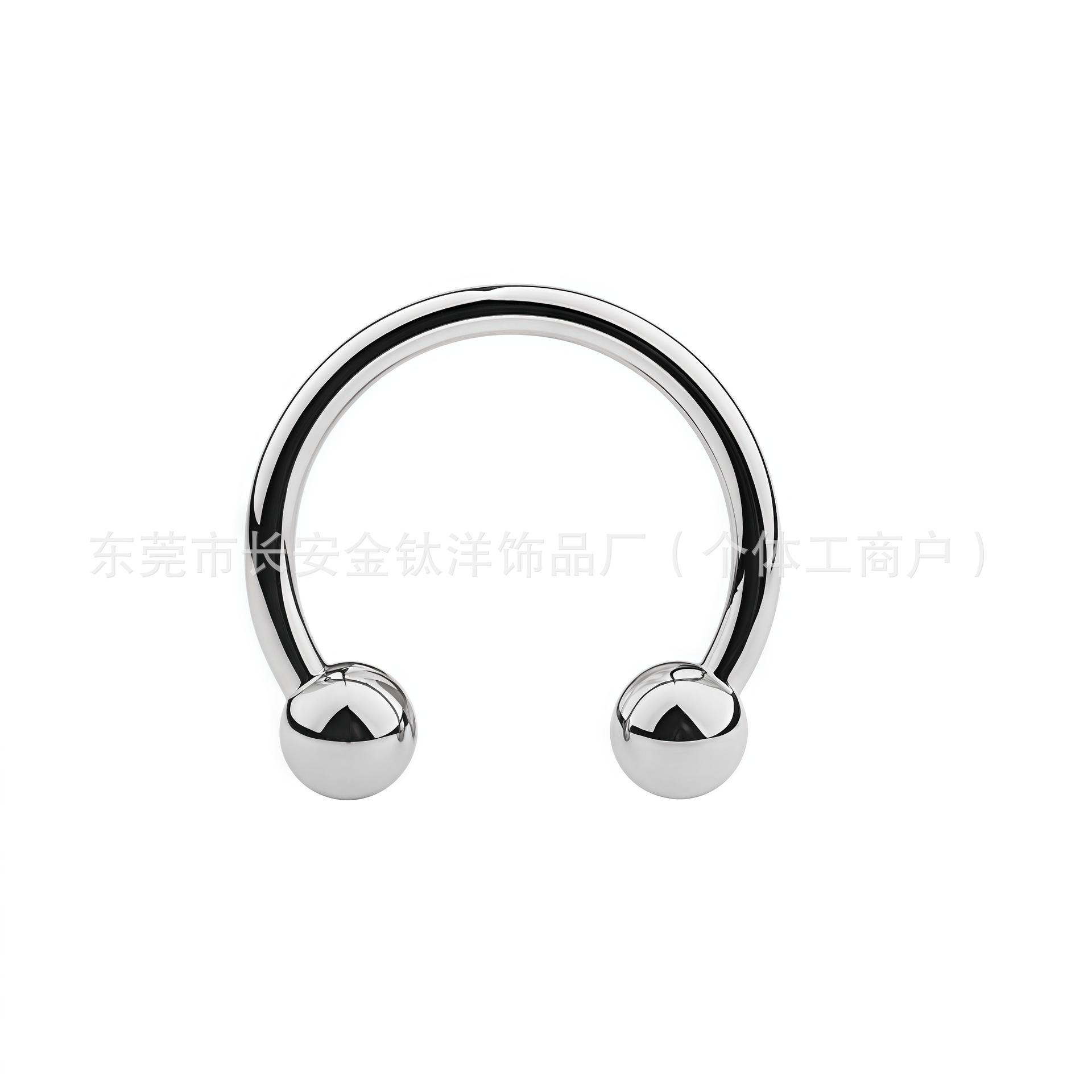 G23 Titanium External Thread Tapered Ball Horseshoe Nose Ring Ear C-Bar Body Piercing Jewelry - Image 3
