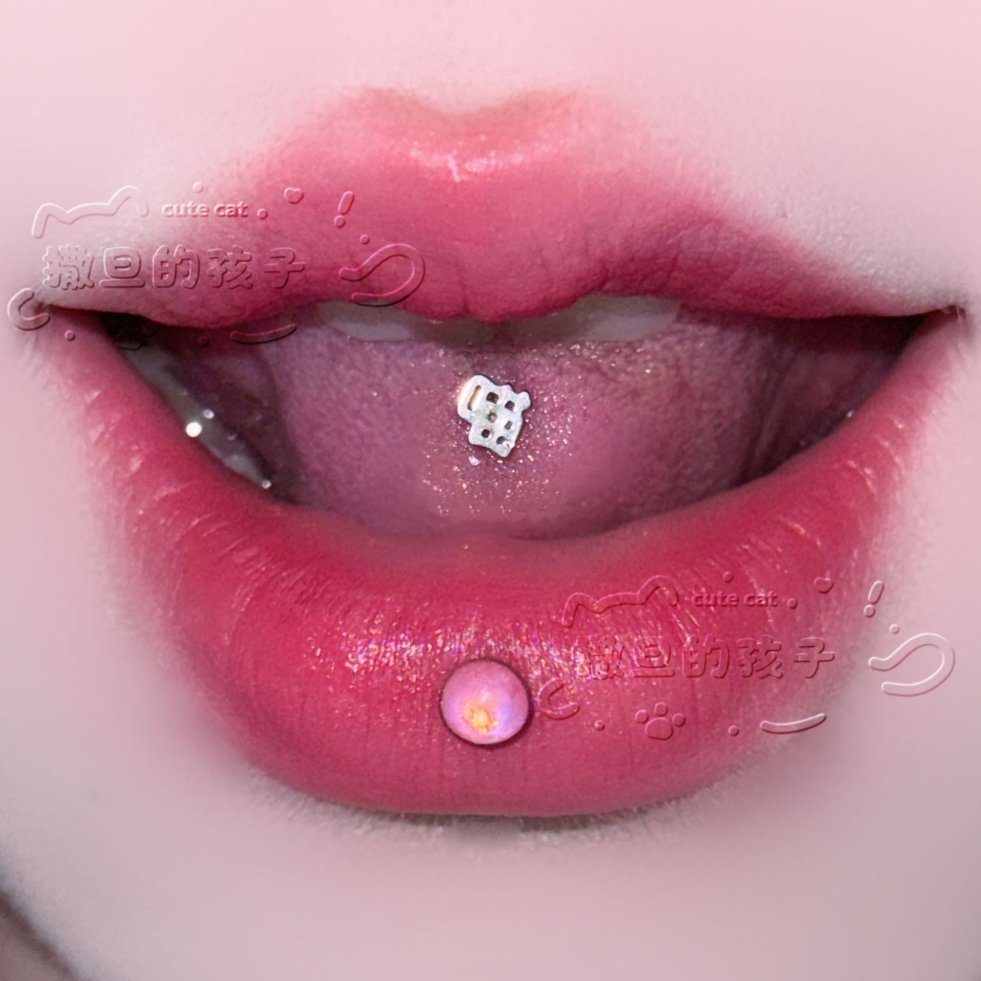Satan's Child Meow Tongue Piercing Drinkable Tongue Ring Stainless Steel Sexy Cute Tongue Jewelry - Image 4