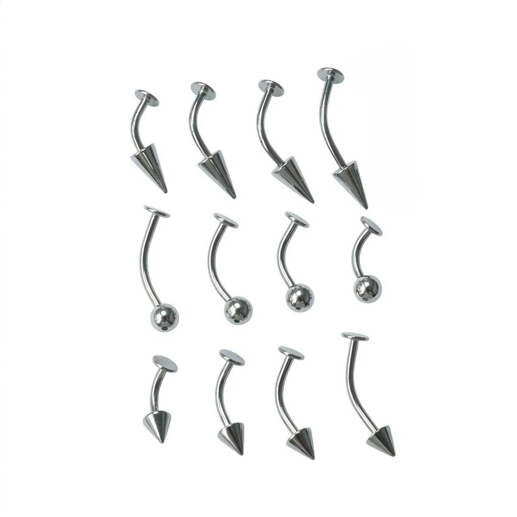 Satan's Child Devil Nail Tiger Tooth Spike Flat-Back Ear Piercing 316L Surgical Steel Curved Bar for Trendy Fashion - Image 5
