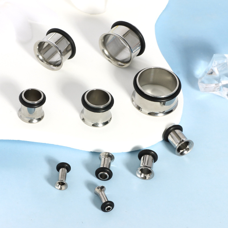 G23 Titanium Ear Expansion Piercing Jewelry - Single Speaker Leather Ring Auricle Stretcher 16mm - Image 4