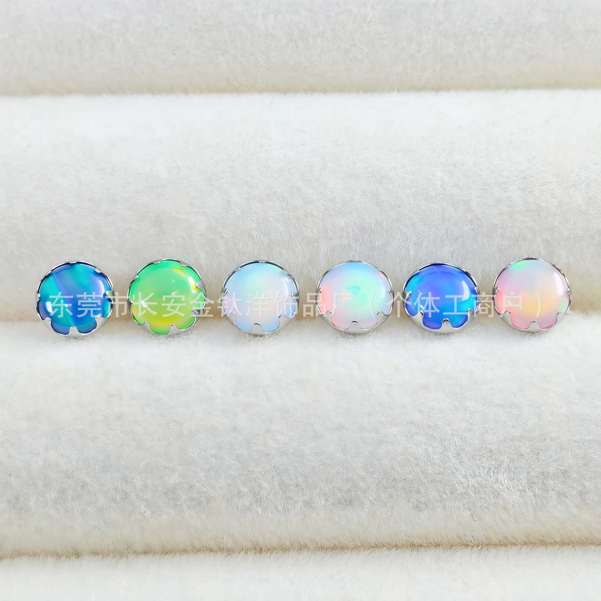 F136 Titanium Serrated Nebula Opal Edge-Studded Tongue Piercing - 5mm G23 Ti Alloy Barbell for Tongue, Ear, Navel - Image 4
