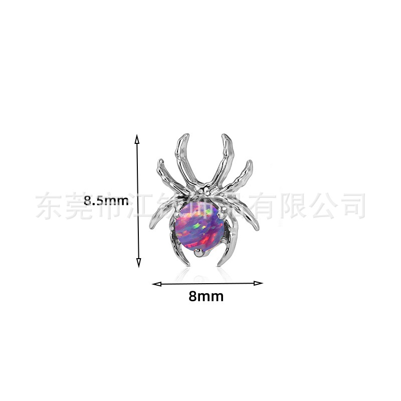 G23 Titanium Ear Cartilage Stud Spider with Australian Opal - ASTM F136 Body Piercing Jewelry - Image 3