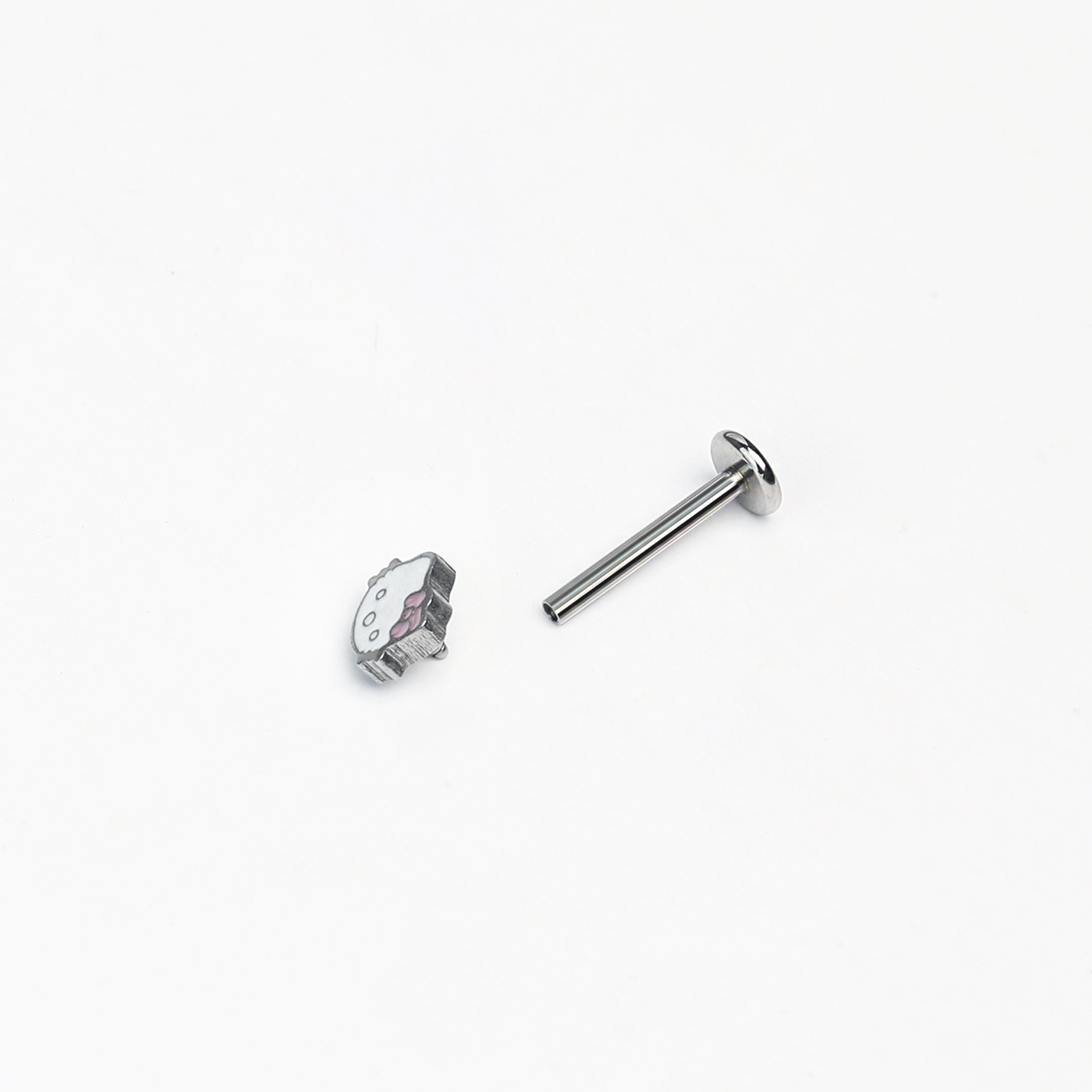 Cute Kitty Cat Lip Piercing Internally Threaded Titanium Steel Sweet Ear Bone Piercing Jewelry for Women Hot Girl - Image 5